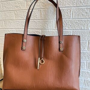 Calvin Klein Tan Leather Tote Bag